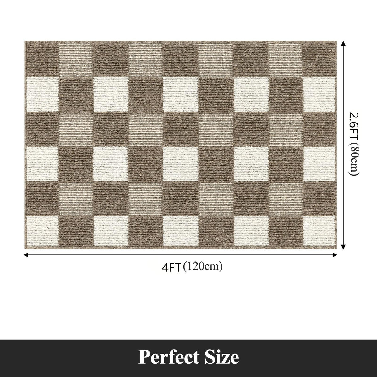 MeyJey Indoor Outdoor Doormat, Non-Slip Absorbent Low Profile Front Door Mats, Brown