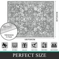 MeyJey Floral Indoor Area Rug 8'x10' Non-Slip Machine Washable Vintage Distressed Floor Carpet for Living Room Bedroom Dining Kitchen Hallway, Gray