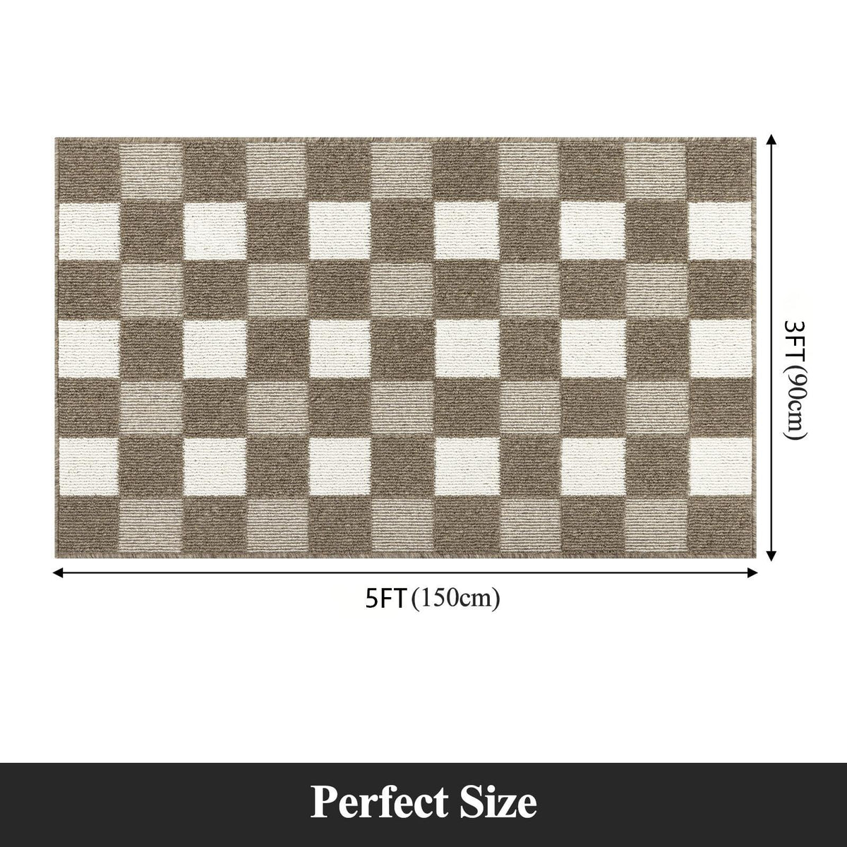 MeyJey Indoor Outdoor Doormat, Non-Slip Absorbent Low Profile Front Door Mats, Brown