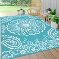 MeyJey Outdoor Rug, Reversible Waterproof Area Rug, Plastic Mat for RV Patio Camping