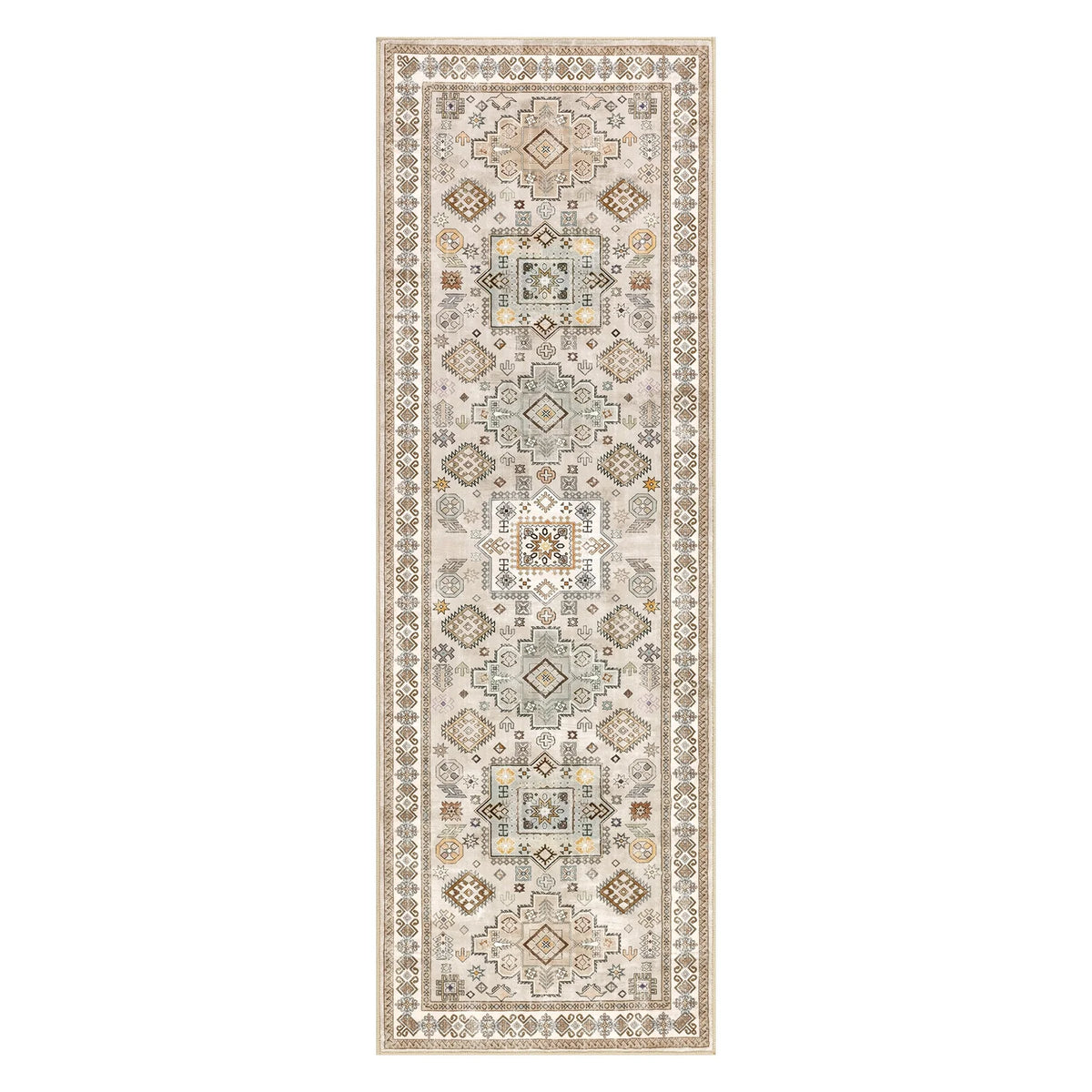 MeyJey 2'x6' Oriental Vintage Runner Rug for Hallways, Non-Slip Machine Washable Area Rug for Bedroom/Living/Dining/Laundry Room Carpet