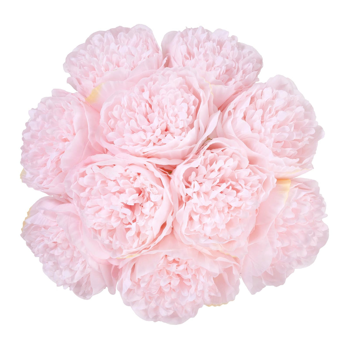 MeyJey 10 Heads Artificial Peony Silk Flower Leaf Home Office Wedding Party Festival Bar Decor (Cream White)