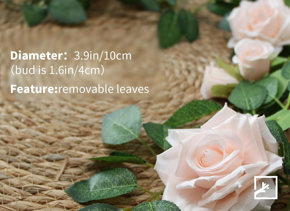 MeyJey Flower Garland Fake Vines for Tea Party Mother's Day Decorations Faux Artificial Floral Garland Hanging Rose Ivy for Baby Shower Wedding Arch Ceremony Outdoor Wall Decor